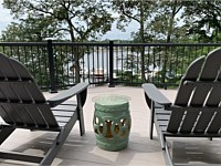 <b>Black Ultralox Aluminum Railing with Black Aluminum Balusters overlooking the South River</b>